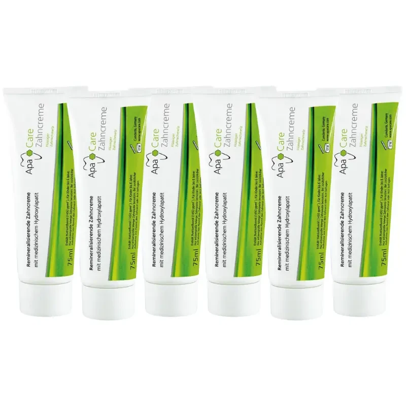 6x APACARE - remineralizująca pasta do zębów 75ml