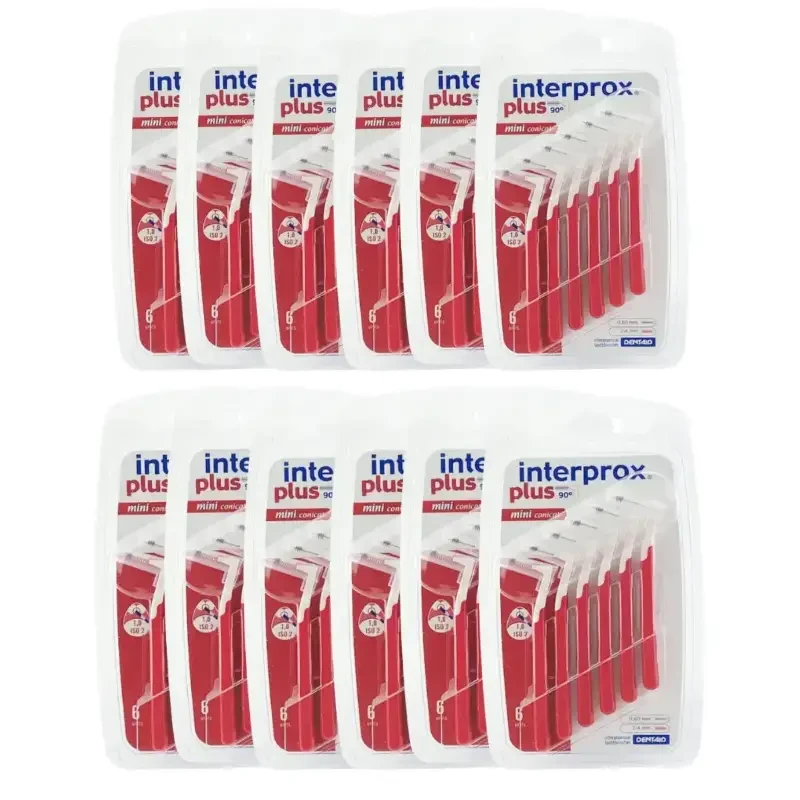 12x INTERPROX PLUS MINI CONICAL 1,0mm - szczoteczki międzyzębowe 6 szt.