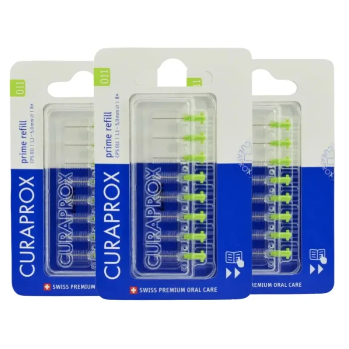 3x CURAPROX CPS 011 PRIME 8 sztuk - szczoteczki międzyzębowe zielone
