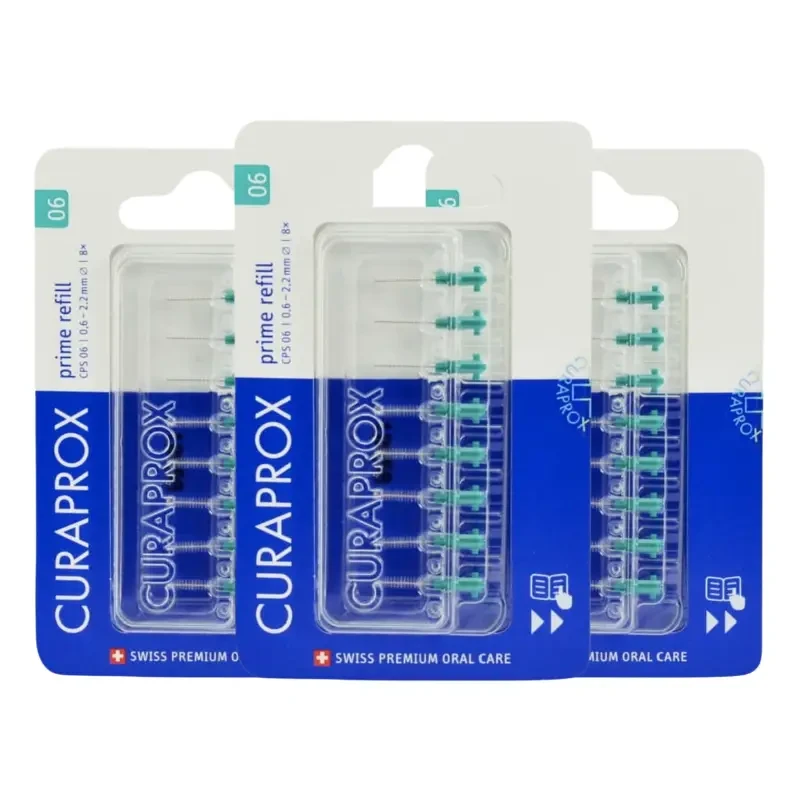 3x CURAPROX CPS 06 PRIME 8 sztuk - szczoteczki międzyzębowe turkusowe