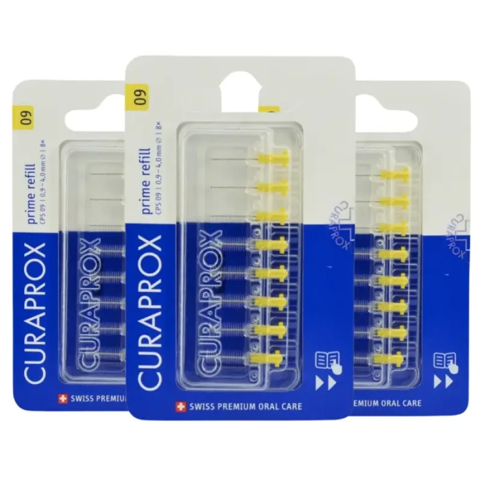 3x CURAPROX CPS 09 PRIME 8 sztuk - szczoteczki międzyzębowe żółte