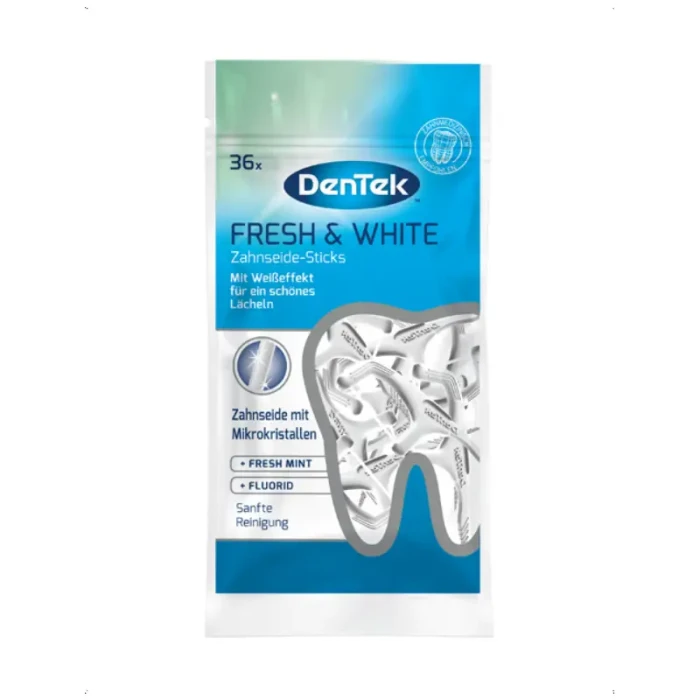 DENTEK FRESH AND WHITE - wykałaczki z wybielającą nicią dentystyczną 36szt.