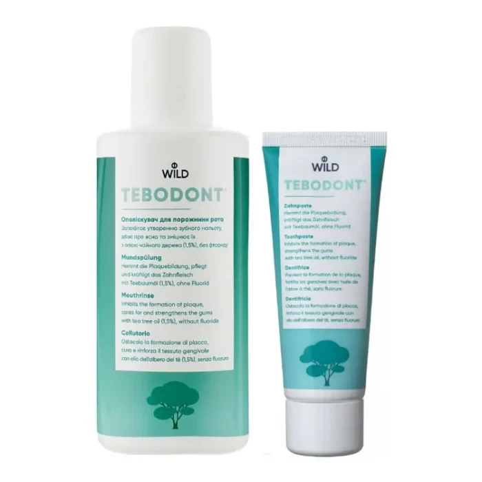 ZESTAW TEBODONT BEZ FLUORU - pasta 75ml i płyn 500ml