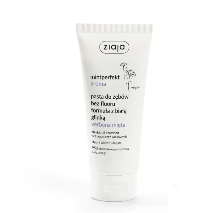 ZIAJA MINTPERFEKT AROMA - pasta do zębów bez fluoru formuła z białą glinką verbena mięta 100ml