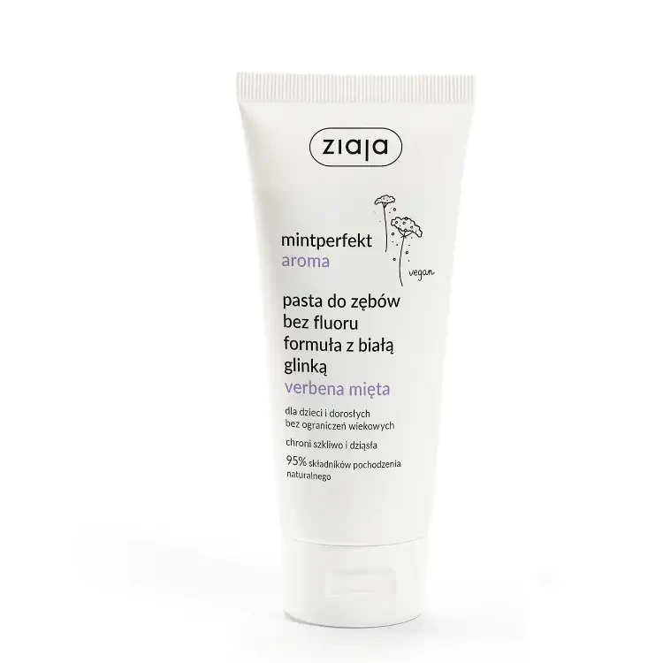 ZIAJA MINTPERFEKT AROMA - pasta do zębów bez fluoru formuła z białą glinką verbena mięta 100ml