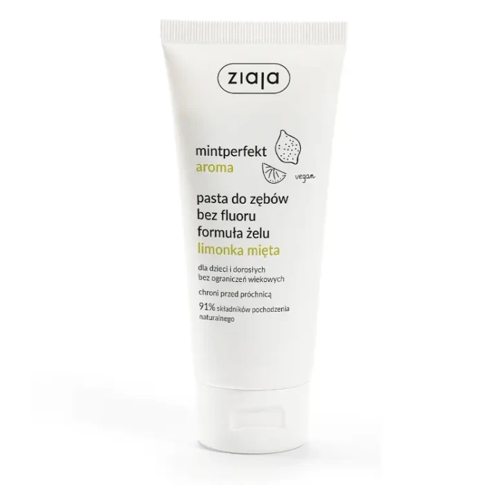 ZIAJA MINTPERFEKT AROMA - pasta do zębów bez fluoru formuła żelu limonka mięta 100ml