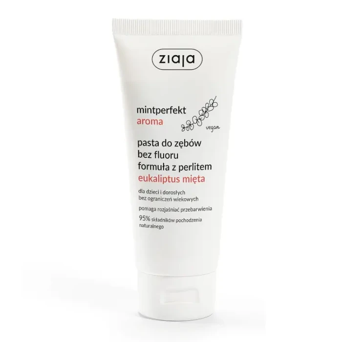 ZIAJA MINTPERFEKT AROMA - pasta do zębów bez fluoru formuła z perlitem eukaliptus mięta 100ml