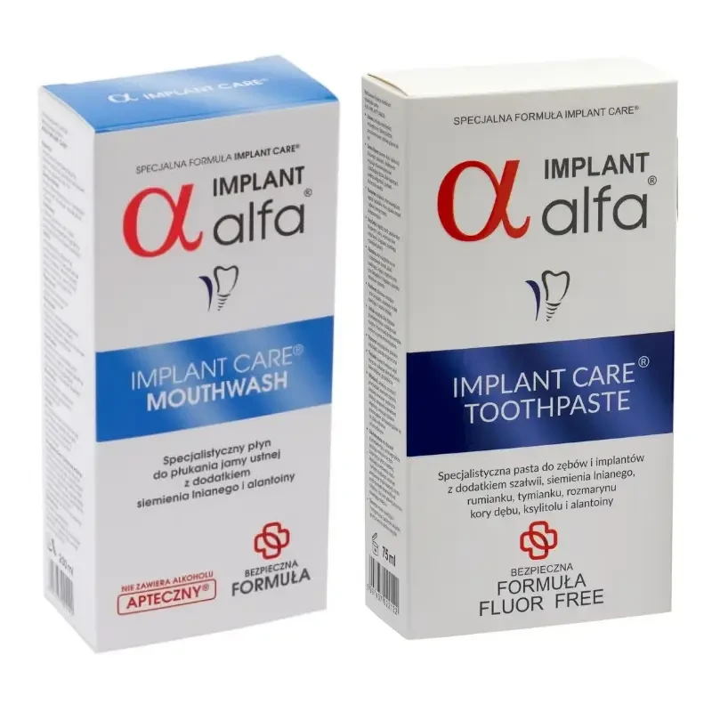 ZESTAW ALFA IMPLANT CARE - pasta 75ml + płyn 200ml