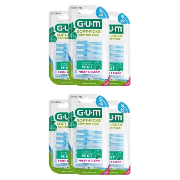 6x GUM Soft Picks Comfort Flex MINT S - elastyczne wykałaczki o smaku miętowym 40 szt.