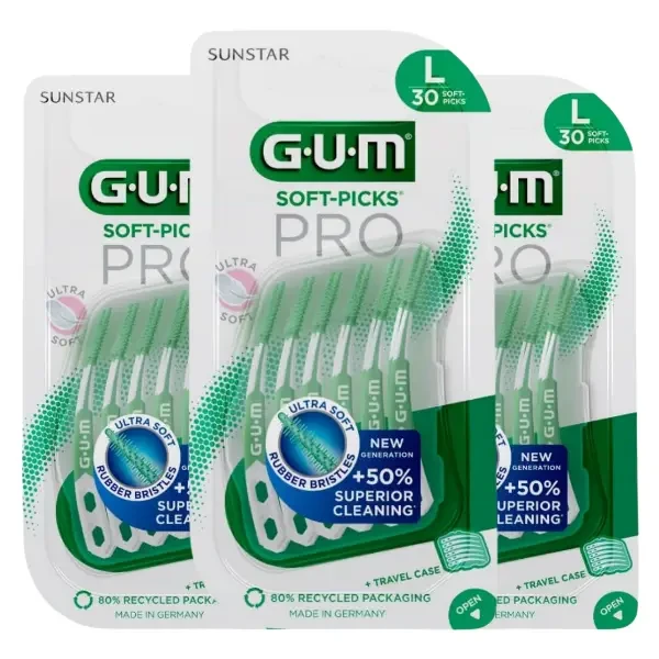 3x GUM Soft Picks PRO Large - elastyczne wykałaczki 30 szt.