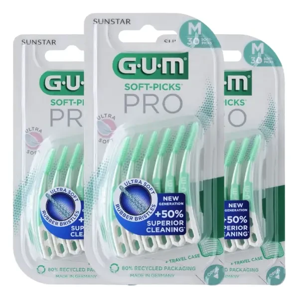 3x GUM Soft Picks PRO Medium - elastyczne wykałaczki 30 szt.