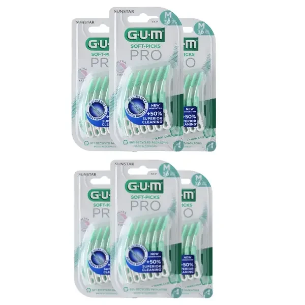6x GUM Soft Picks PRO Medium - elastyczne wykałaczki 30 szt.
