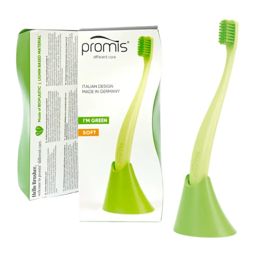 COMBO PACK - szczoteczka do zębów + stojak zielona