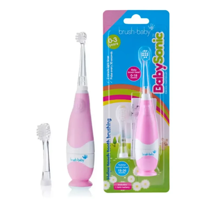 BRUSH-BABY BABYSONIC - szczoteczka soniczna dla dzieci 0-3 lat RÓŻOWA