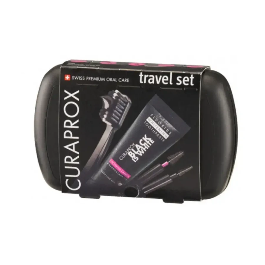 CURAPROX BLACK IS WHITE TRAVEL SET - zestaw podróżny do higieny jamy ustnej