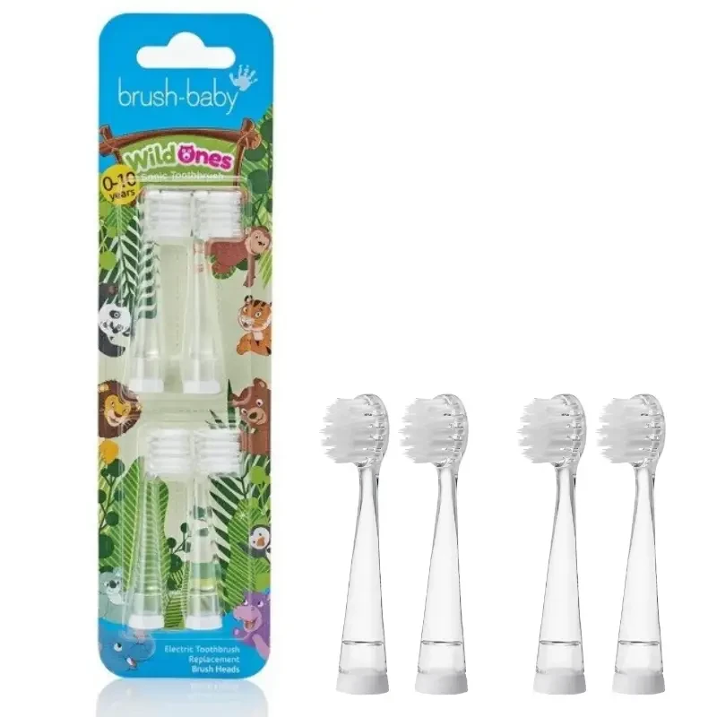 BRUSH-BABY WILDONES 0-10 lat - końcówki do szczoteczki sonicznej 4 szt.