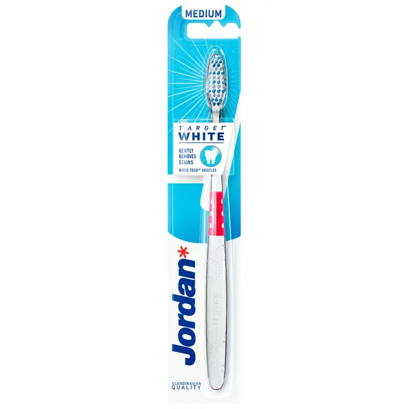 JORDAN TARGET WHITE MEDIUM - szczoteczka manualna średnia
