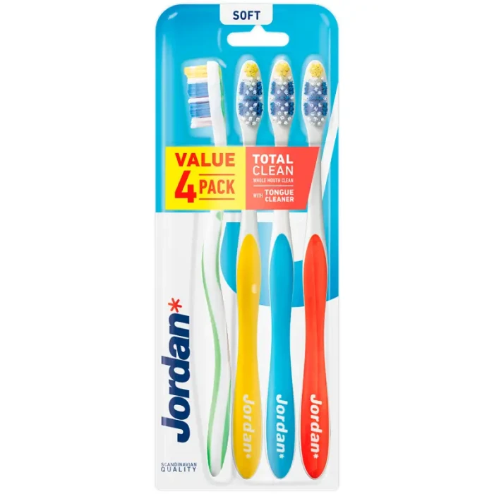 JORDAN TOTAL CLEAN SOFT - miękka szczoteczka do zębów 4szt.