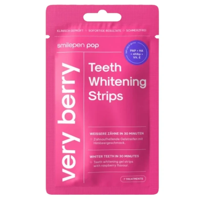 SMILEPEN POP VERY BERRY - zestaw pasków wybielających zęby 7x2 szt.