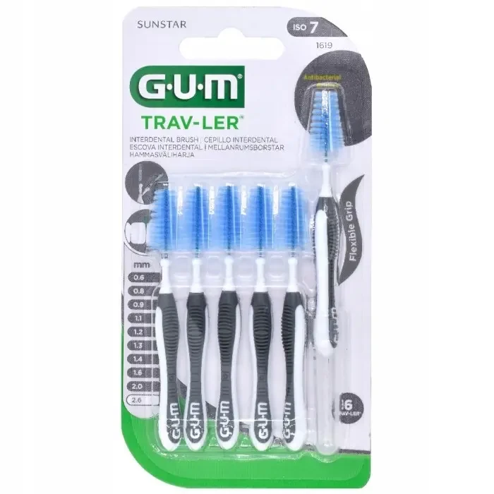 GUM TRAV-LER - szczoteczki międzyzębowe czarne 2,6mm 6 szt.