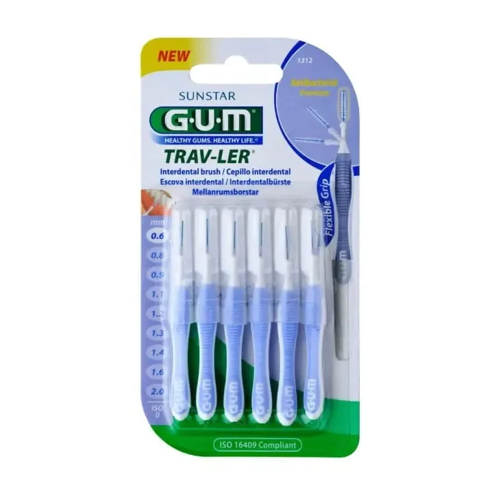 GUM TRAV-LER - szczoteczki międzyzębowe wrzosowe 0,6mm 6 szt.