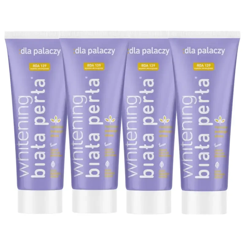 4x BIAŁA PERŁA DLA PALACZY - wybielająca pasta do zębów 75ml