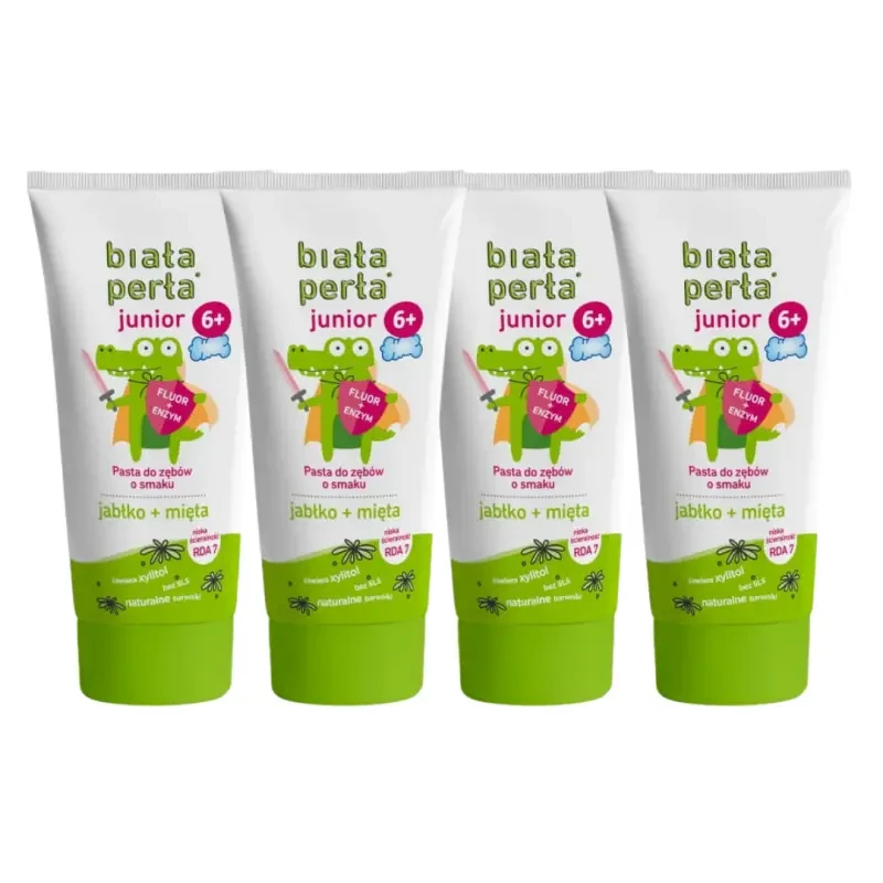4x BIAŁA PERŁA JUNIOR - pasta do zębów dla dzieci 6+ lat 75ml