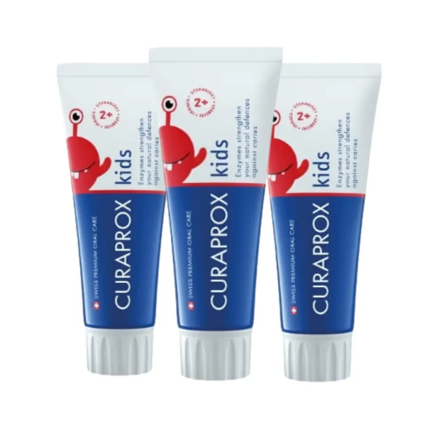 3x CURAPROX KIDS - pasta do zębów dla dzieci powyżej 2 lat o smaku truskawki 60ml