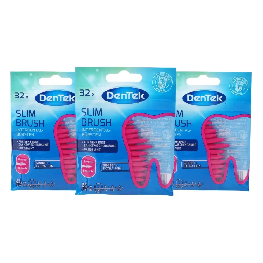 3x DENTEK SLIM BRUSH ROZMIAR 1 - delikatne szczoteczki do przestrzeni międzyzębowych 32 szt.