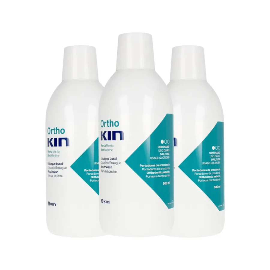 3x ORTHO KIN - ortodontyczny płyn do płukania o smaku miętowym 500ml