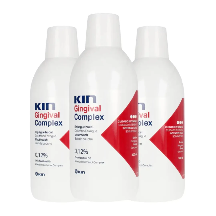 3x KIN GINGIVAL COMPLEX - płyn do płukania jamy ustnej z chlorheksydyną 0,12% 500ml