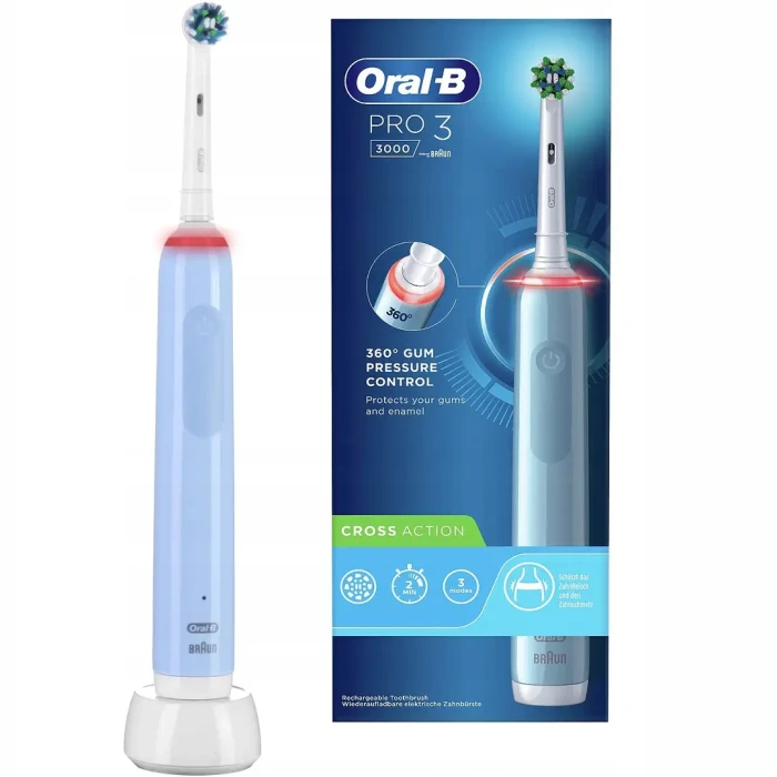 ORAL-B PRO 3 3000 CROSS ACTION BLUE - szczoteczka elektryczna niebieska