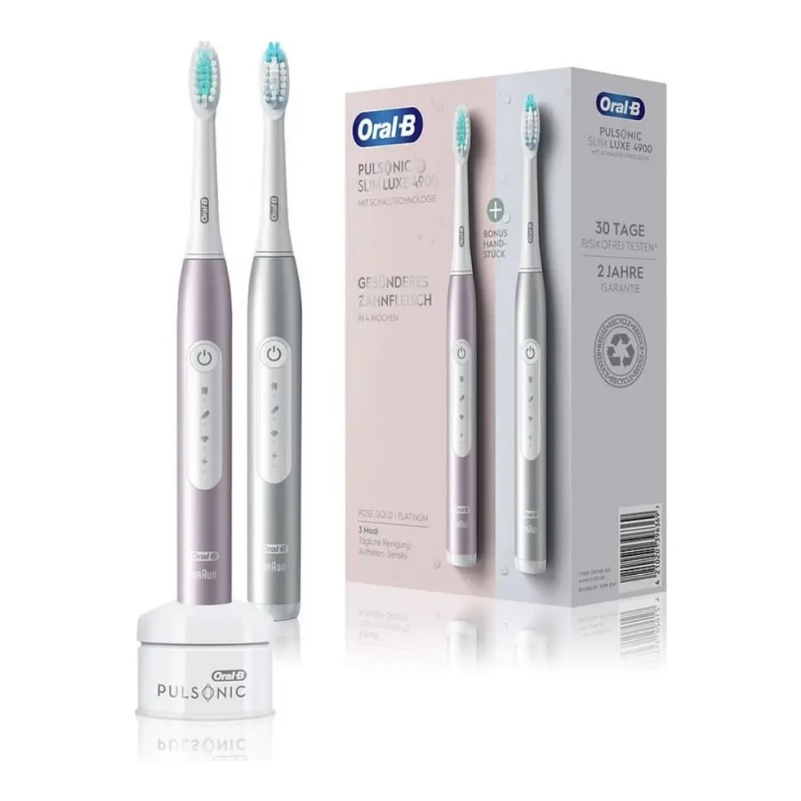 ORAL-B PULSONIC SLIM LUXE 4900 PLATINUM/ROSE - zestaw szczoteczek elektrycznych