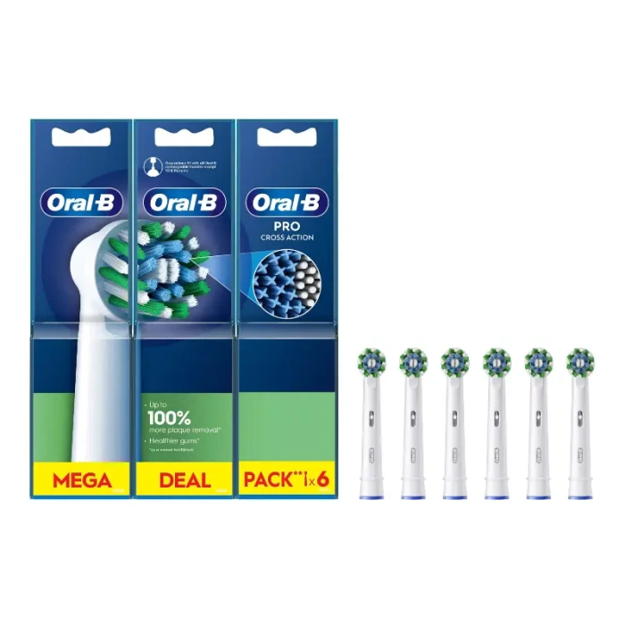 ORAL-B PRO Cross Action White EB50RX-6 - końcówki do szczoteczki elektrycznej białe 6szt.