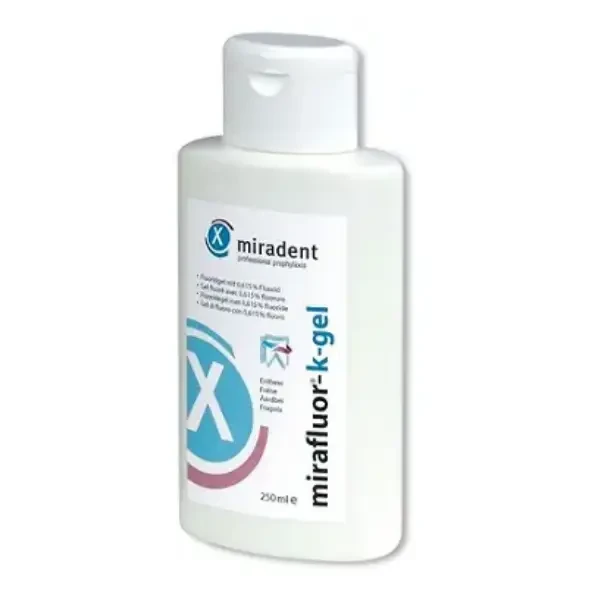MIRADENT Mirafluor-k-gel - żel fluorkowy 0,615%F dla dzieci truskawkowy 250ml