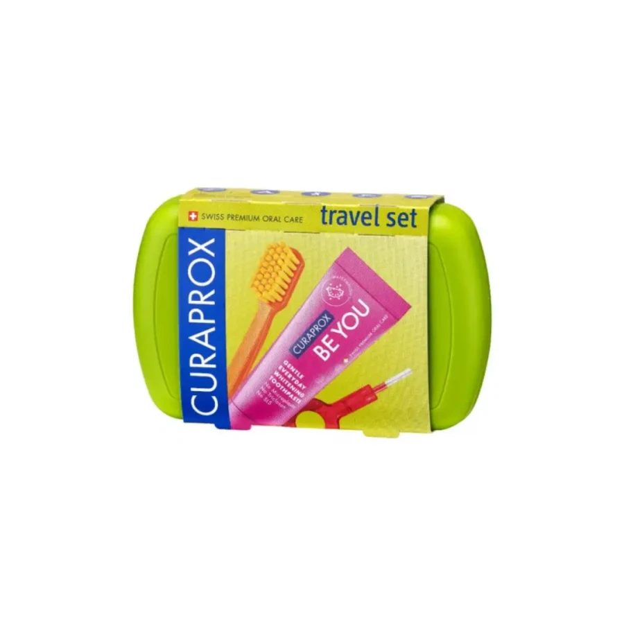 CURAPROX BE YOU TRAVEL SET - zestaw podróżny do higieny jamy ustnej zielony