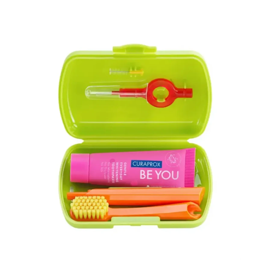 CURAPROX BE YOU TRAVEL SET - zestaw podróżny do higieny jamy ustnej zielony