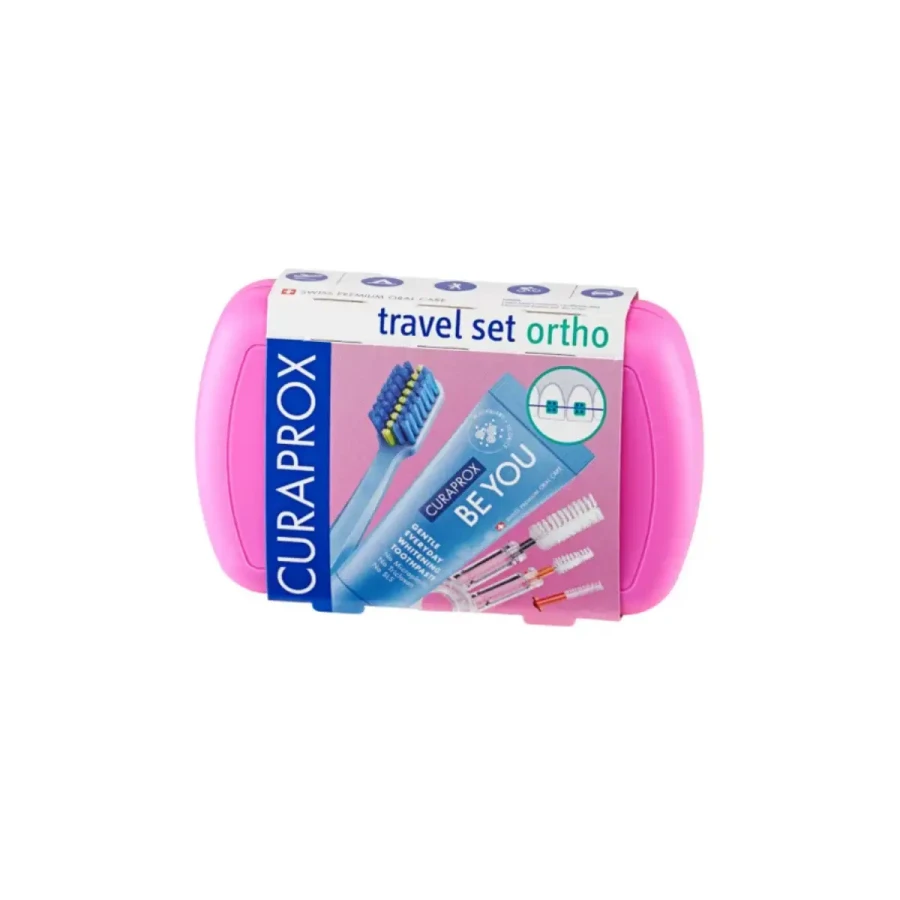CURAPROX Be You Travel Set Ortho - podróżny zestaw ortodontyczny różowy