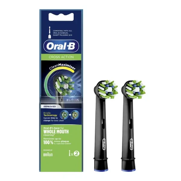 ORAL-B Black Cross Action EB50RB-2 - końcówki do szczoteczki elektrycznej czarne 2 szt.