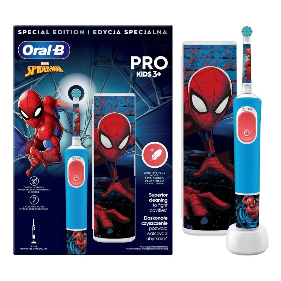 ORAL-B PRO KIDS 3+ - szczoteczka elektryczna dla dzieci SPIDERMAN + etui
