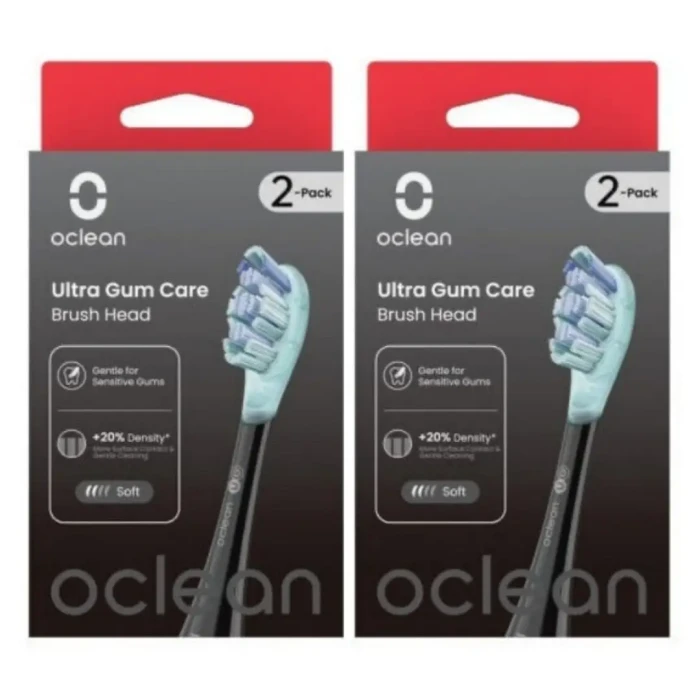 2x OCLEAN ULTRA GUM CARE - końcówki wymienne do szczoteczki sonicznej Oclean czarne 2 szt.