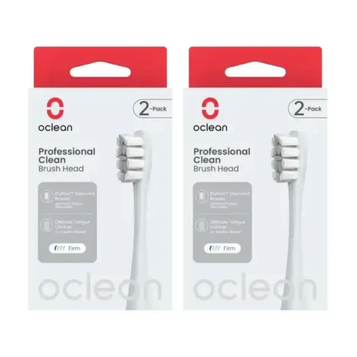 2x OCLEAN P1C9 PROFESSIONAL CLEAN - końcówki wymienne do szczoteczki sonicznej Oclean srebrne 2 szt.