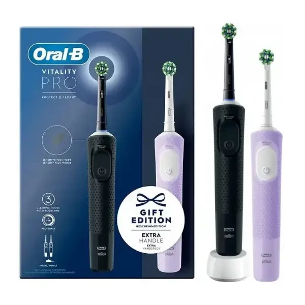 ORAL-B Vitality D103 Duo Edition - zestaw szczoteczek elektrycznych czarna/fioletowa