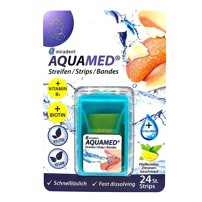 MIRADENT Aquamed Strips - paski nawilżające 24 sztuk