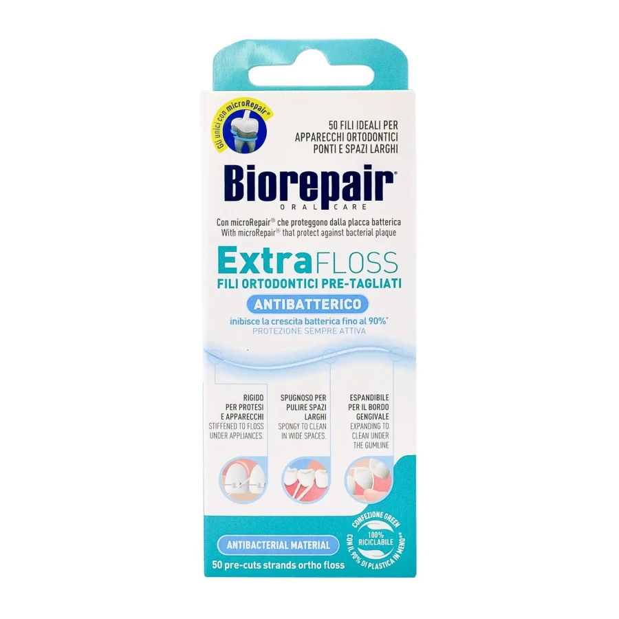 Biorepair Extra Floss - ortodontyczna nić dentystyczna 50 odcinków