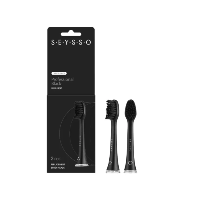 Seysso Proffesional Black Carbon Range - końcówki wymienne do szczoteczek sonicznych serii Carbon 2szt.