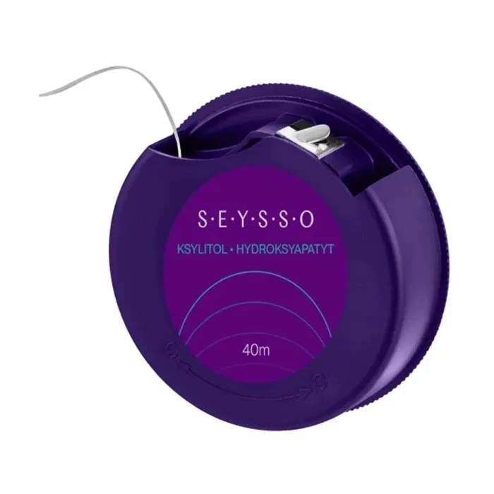 Seysso Blackcurrant Color Range – nić dentystyczna z ksylitolem i hydrosyapatytem o smaku czarnej porzeczki 40m