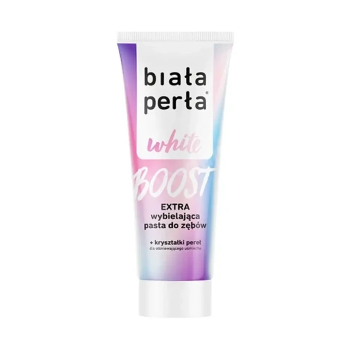Biała Perła White Boost - pasta do zębów zapobiegająca próchnicy z kryształkami pereł i fluorem 75 ml