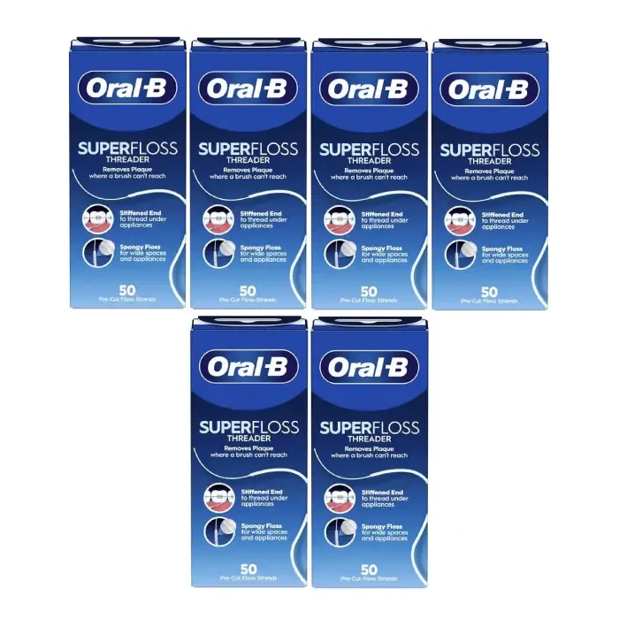 6x ORAL-B SUPER FLOSS - nić dentystyczna ze sztywną końcówką
