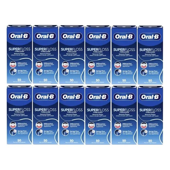 12x ORAL-B SUPER FLOSS - nić dentystyczna ze sztywną końcówką